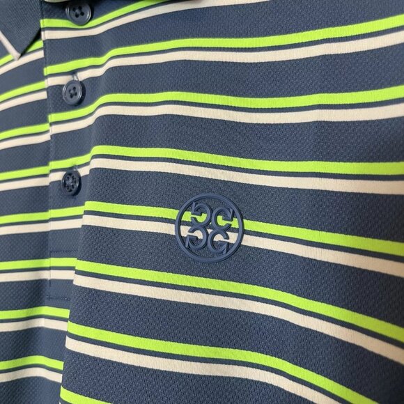 G/Fore G4 Golf Polo Shirt Mens Size XL Striped Green / Blue‎ / White NWT $120 - Picture 2 of 8